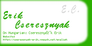 erik cseresznyak business card